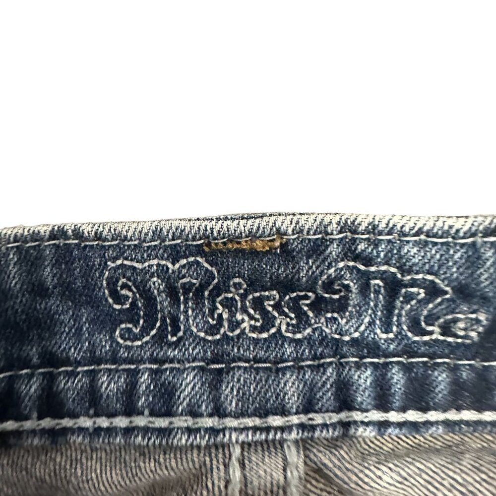 Miss Me 27 Capri Blue Jeans Fluer De Lis Embroidered Bling Distressed JP5455P - Picture 12 of 16